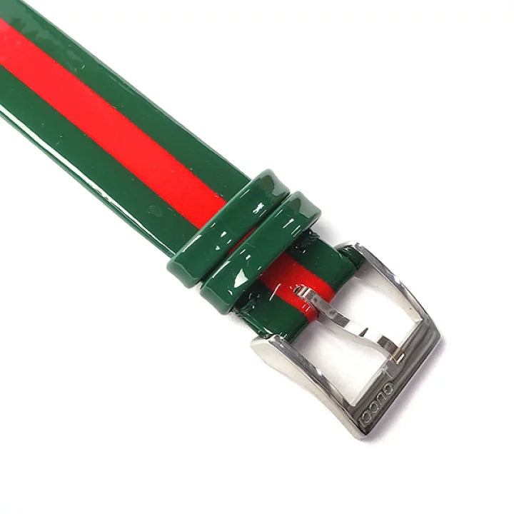  Shop Authentic Gucci G Frame Quartz Green & Red Mother of Pearl Dial Multicolor Leather Strap Watch For Women - YA147408 - Luxxuri