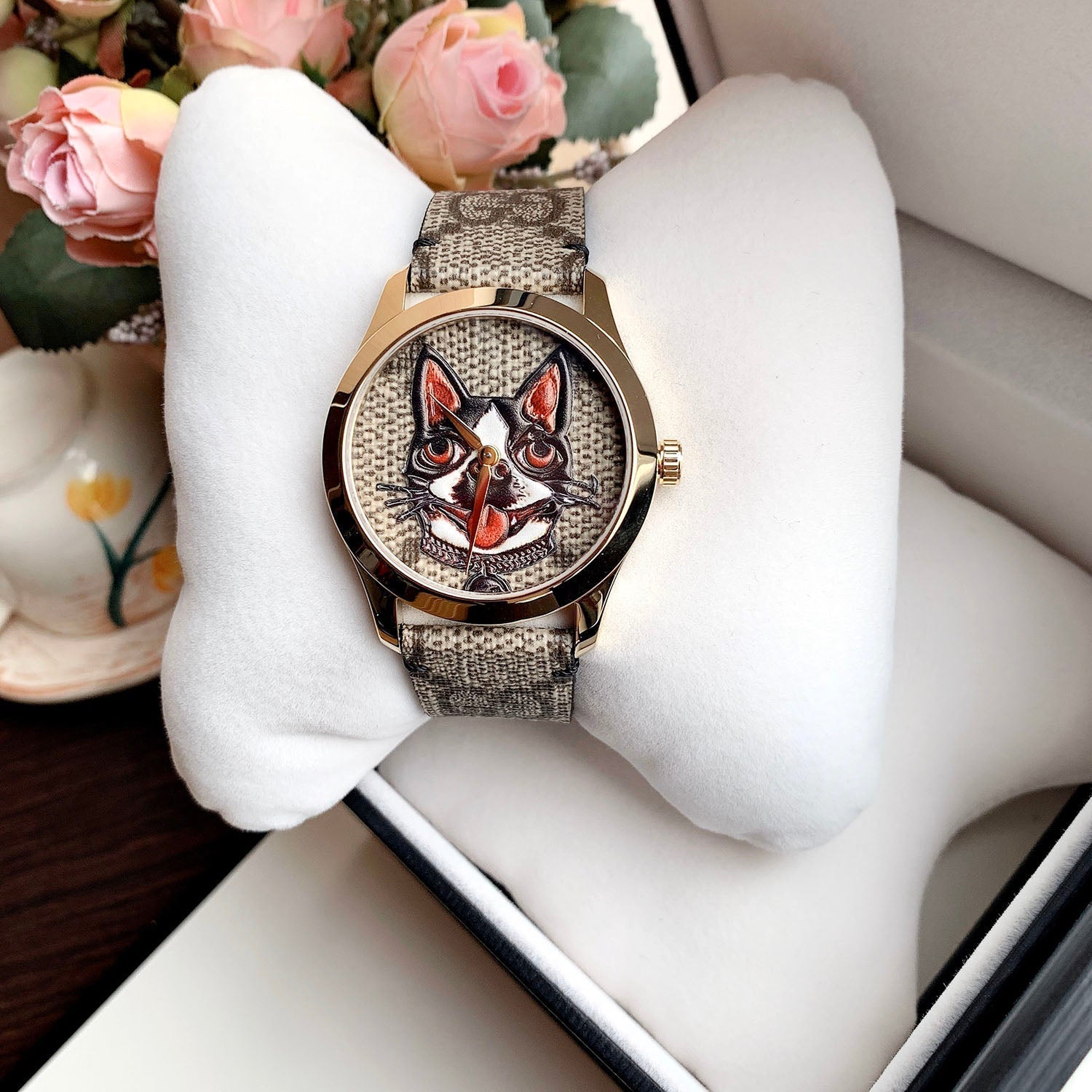  Shop Authentic Gucci G-Timeless Brown Dial Brown Leather Strap Unisex Watch - YA1264057 - Luxxuri