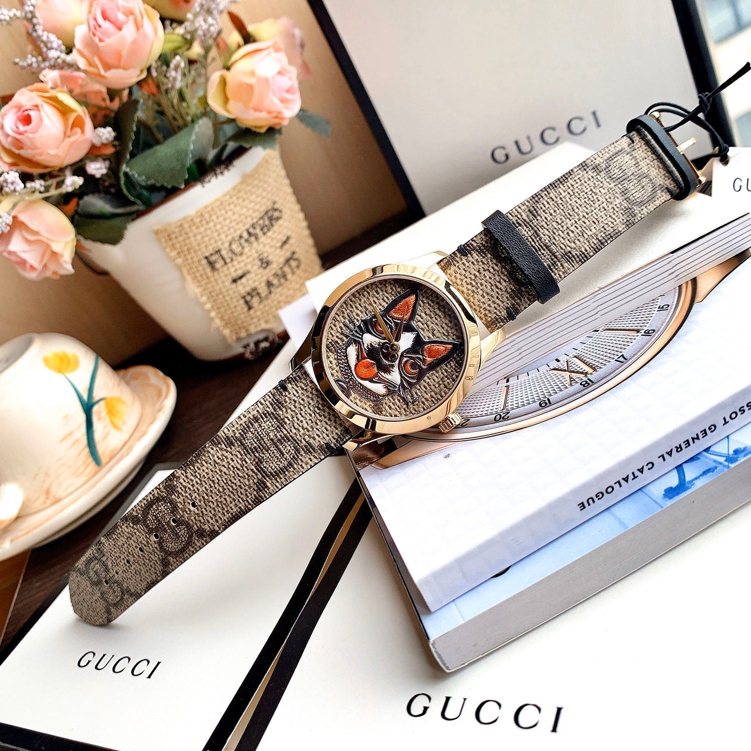  Shop Authentic Gucci G-Timeless Brown Dial Brown Leather Strap Unisex Watch - YA1264057 - Luxxuri