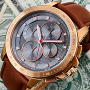  Shop Authentic Michael Kors Ryker Analog Gray Dial Brown Leather Strap Watch For Men - MK8519 - Luxxuri