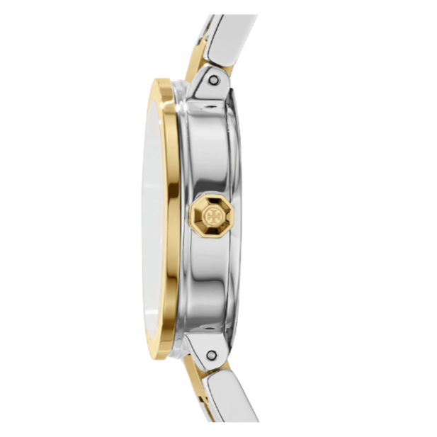 Tory Burch Reva Gold Dial Two Tone Steel Strap Watch for Women - TBW4027