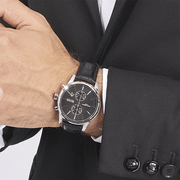  Shop Authentic Hugo Boss Jet Black Dial Black Leather Strap Watch for Men - 1513279 - Luxxuri