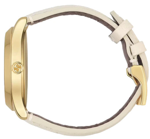  Shop Authentic Gucci G Timeless Quartz White Dial White Leather Strap Watch For Women - YA1264033A - Luxxuri