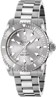  Shop Authentic Gucci Dive Automatic Silver Dial Silver Steel Strap Watch for Men - YA136354 - Luxxuri