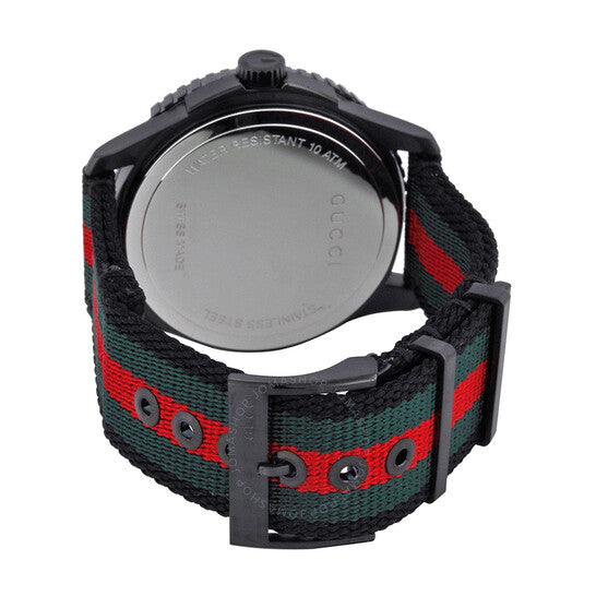  Shop Authentic Gucci G Timeless Sport Black Dial Two Tone NATO Strap Watch For Men - YA126229 - Luxxuri