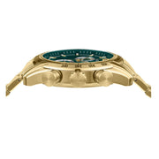  Shop Authentic Versace V-Ray Chronograph Quartz Green Dial Gold Steel Strap Watch For Men - VE2I00621 - Luxxuri