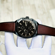  Shop Authentic Fossil Everett Chronograph Black Dial Brown Leather Strap Watch for Men - FS5798 - Luxxuri