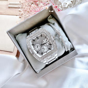  Shop Authentic Guess Phoenix Multifunction Crystals Silver Dial Silver Steel Strap Watch For Men - GW0094G1 - Luxxuri
