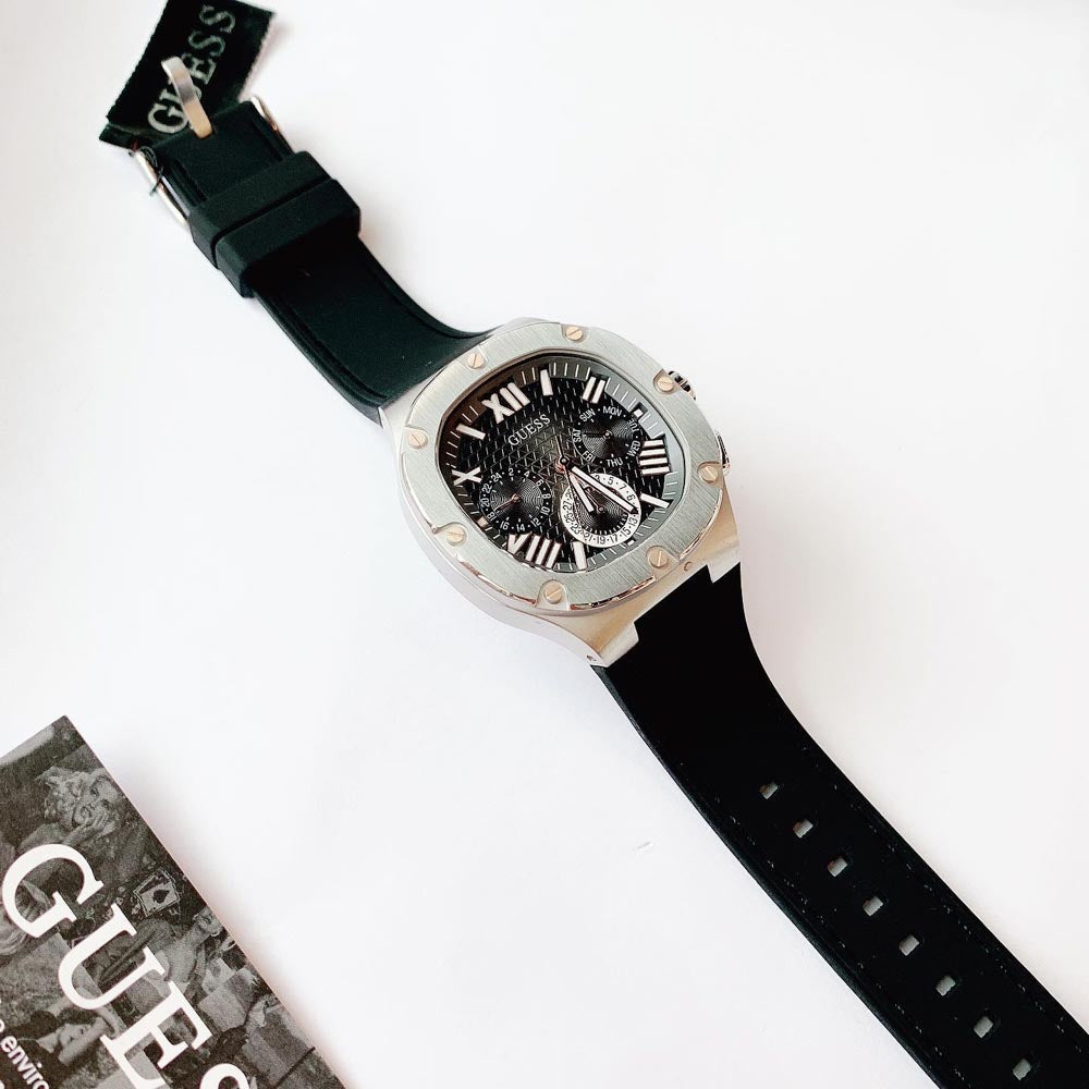  Shop Authentic Guess Headline Chronograph Grey Dial Black Rubber Strap Watch for Men - GW0571G1 - Luxxuri