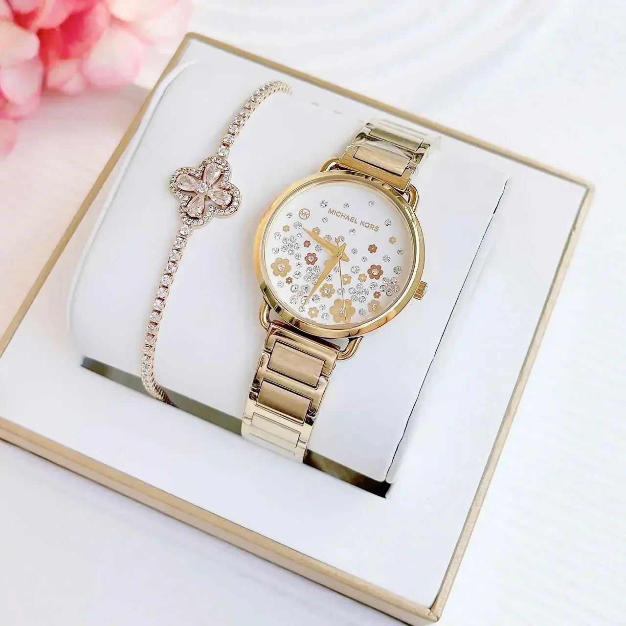  Shop Authentic Michael Kors Portia Quartz White Dial Gold Steel Strap Watch for Women - MK3840 - Luxxuri