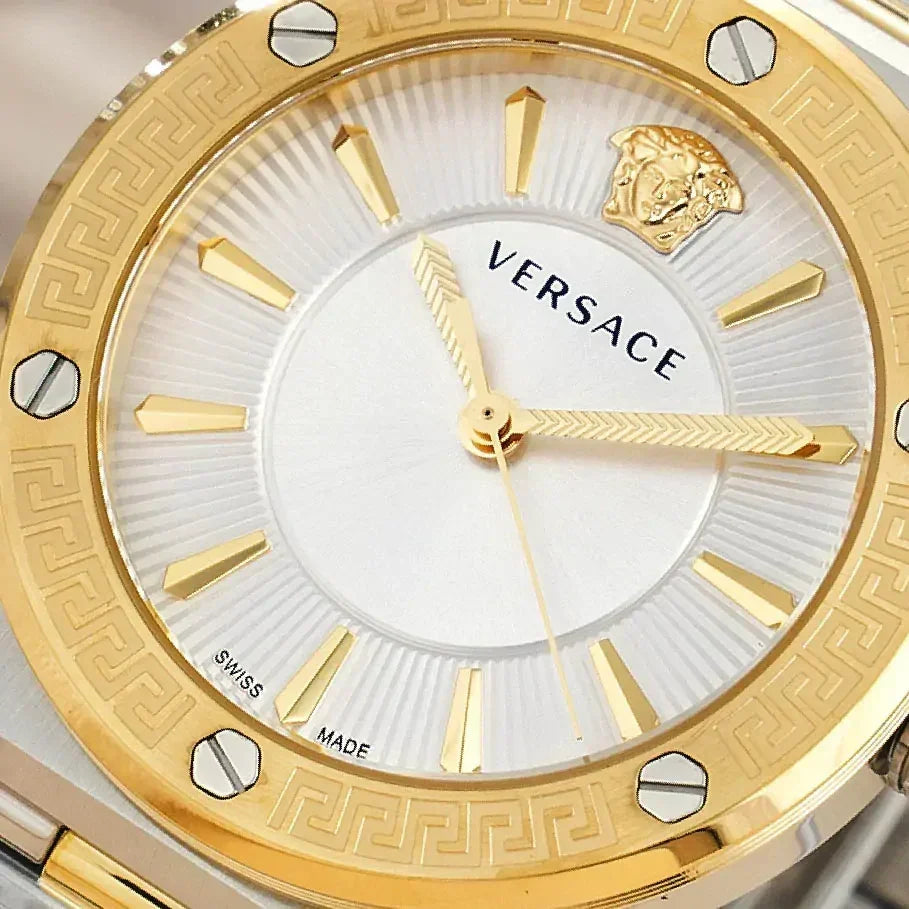  Shop Authentic Versace Hellenyium Green Dial Two Tone Steel Strap Watch for Women - VEVH00620 - Luxxuri
