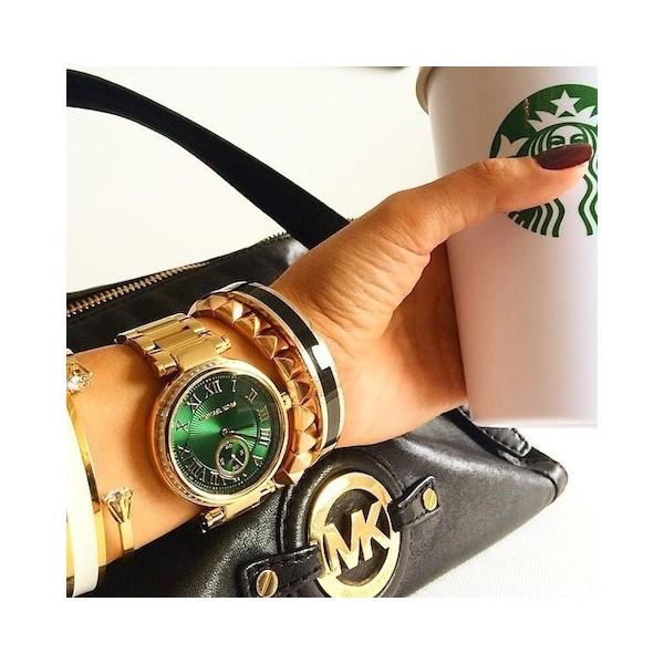  Shop Authentic Michael Kors Skylar Green Dial Gold Steel Strap Watch for Women - MK6065 - Luxxuri