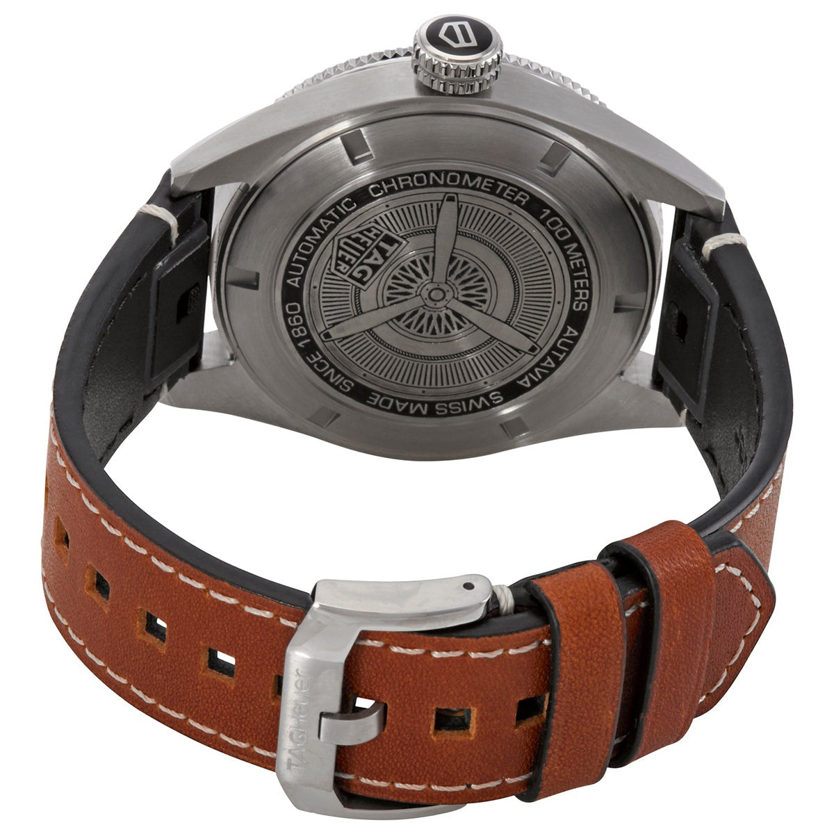 Shop Authentic Tag Heuer Autavia Isograph Grey Dial Calfskin Brown Leather Strap Watch for Men - WBE5111.FC8267 - Luxxuri