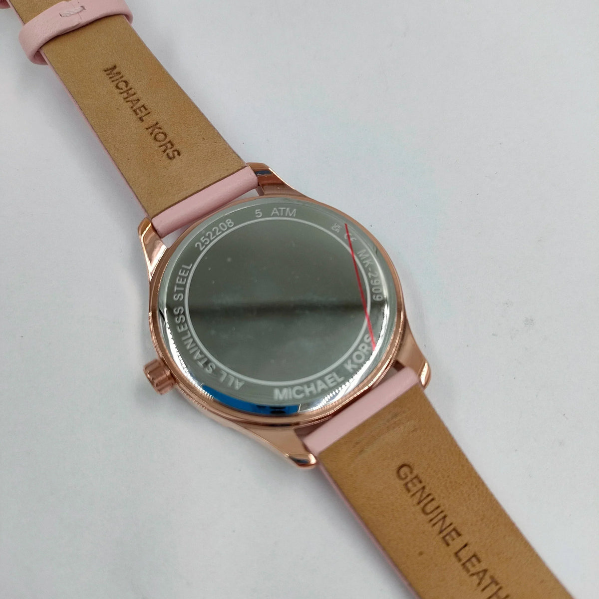  Shop Authentic Michael Kors Layton Three-Hand White Dial Pink Leather Strap Watch for Women - MK2909 - Luxxuri