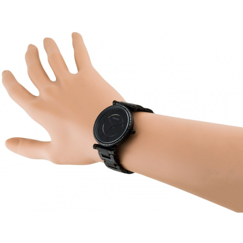  Shop Authentic Fossil Carlie Black Dial Black Steel Strap Watch for Women - ES4488 - Luxxuri