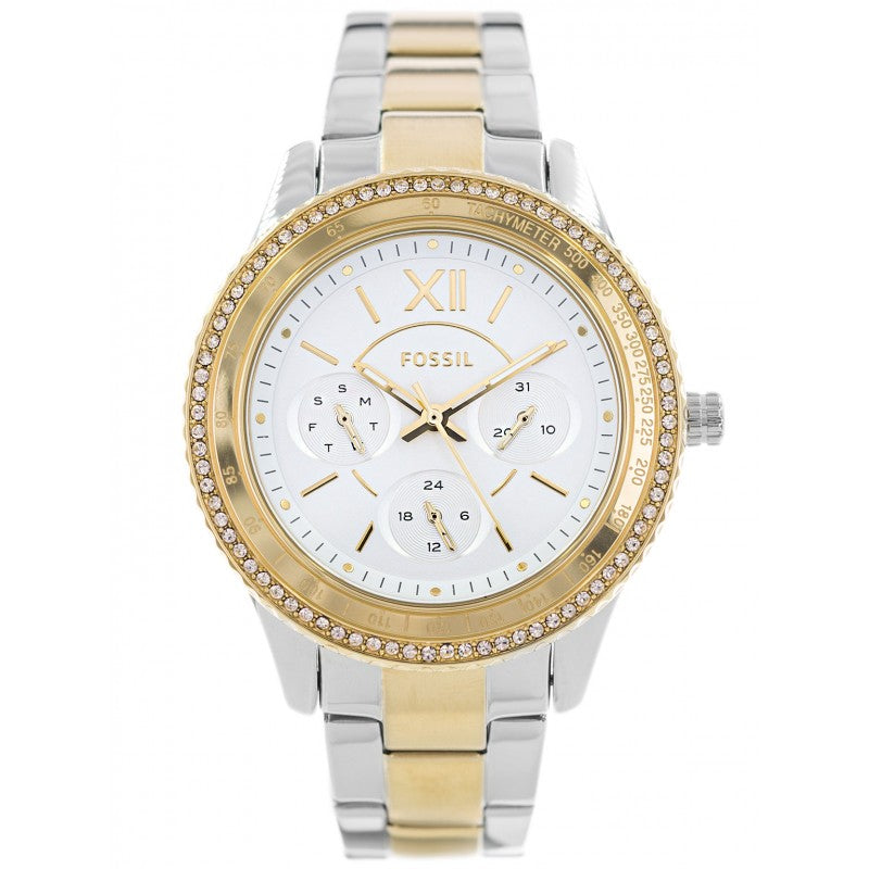  Shop Authentic Fossil Stella Sport Multifunction Silver Dial Two Tone Steel Strap Watch for Women - ES5107 - Luxxuri