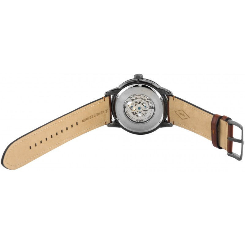  Shop Authentic Fossil Townsman Automatic Skeleton Black Dial Brown Leather Strap Watch for Men - ME3181 - Luxxuri