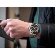  Shop Authentic Guess Atlas Chronograph Black Dial Silver Steel Strap Watch For Men - W0668G3 - Luxxuri