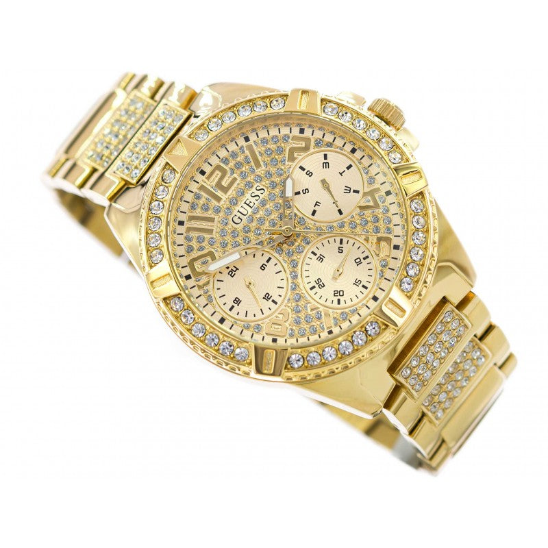  Shop Authentic Guess Frontier Diamonds Gold Dial Gold Steel Strap Watch For Women - W1156L2 - Luxxuri