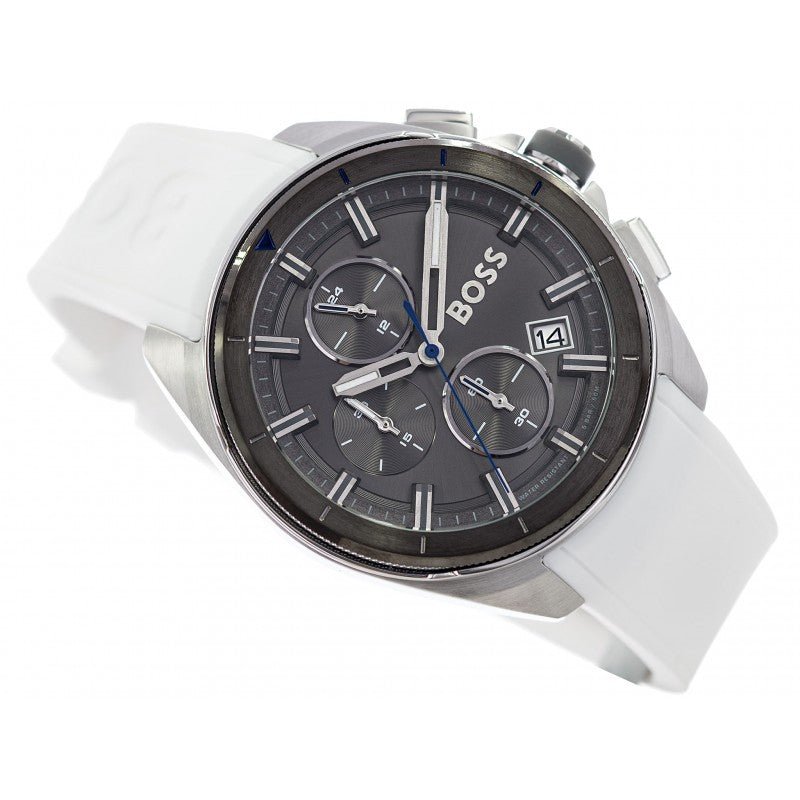  Shop Authentic Hugo Boss Volane Grey Dial White SIlicone Strap Watch for Men - 1513948 - Luxxuri