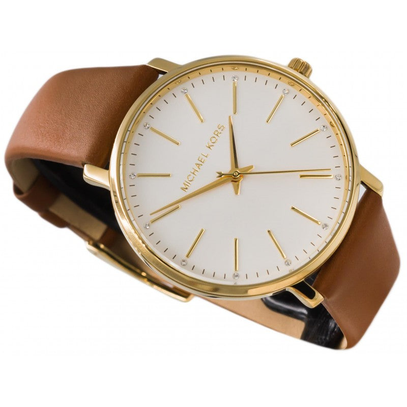  Shop Authentic Michael Kors Pyper Quartz Silver Dial Brown Leather Watch For Women - MK2740 - Luxxuri
