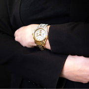  Shop Authentic Michael Kors Runway Chronograph Gold Dial Two Tone Steel Strap Watch For Women - MK7329 - Luxxuri