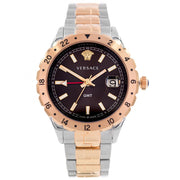  Shop Authentic Versace Hellenyium GMT Black Dial Two Tone Steel Strap Watch for Men - V11040015 - Luxxuri