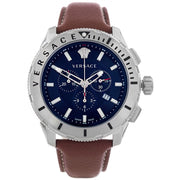  Shop Authentic Versace Casual Chronograph Blue Dial Brown Leather Strap Watch for Men - VERG002-18 - Luxxuri