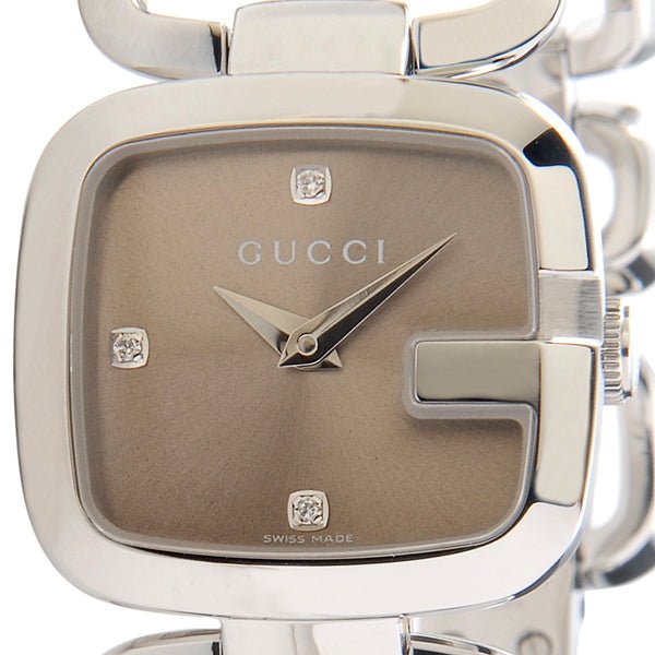  Shop Authentic Gucci G Gucci Brown Dial Silver Steel Strap Watch For Women - YA125503 - Luxxuri