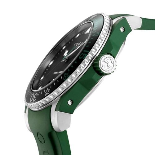  Shop Authentic Gucci Dive Black Dial Green Rubber Strap Watch For Men - YA136310 - Luxxuri