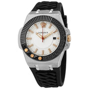  Shop Authentic Versace Chain Reaction Quartz White Dial Black Rubber Strap Watch for Men - VEDY00219 - Luxxuri