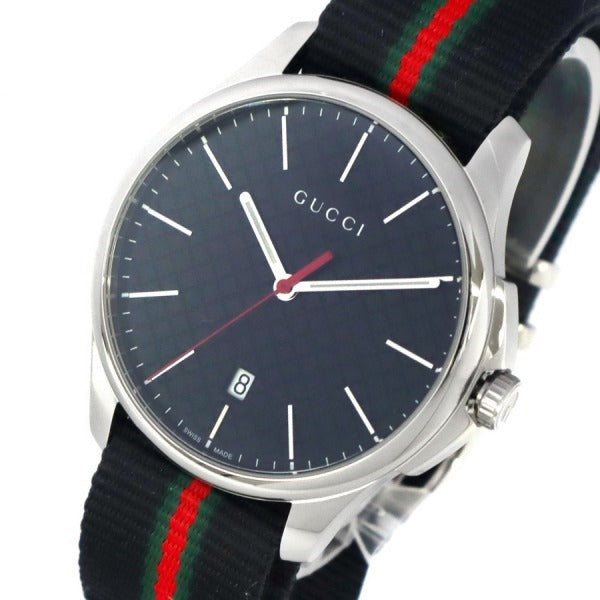  Shop Authentic Gucci G Timeless Analog Quartz Black Dial Black NATO Strap Watch For Men - YA126321 - Luxxuri