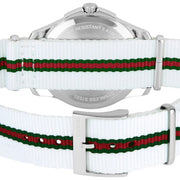  Shop Authentic Gucci G Timeless Quartz White DIal White NATO Strap Watch For Men - YA126322 - Luxxuri