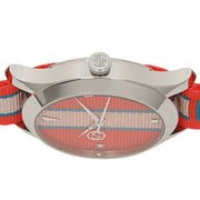  Shop Authentic Gucci G Timeless Quartz Red Dial Two Tone NATO Strap Watch For Men - YA1264070 - Luxxuri
