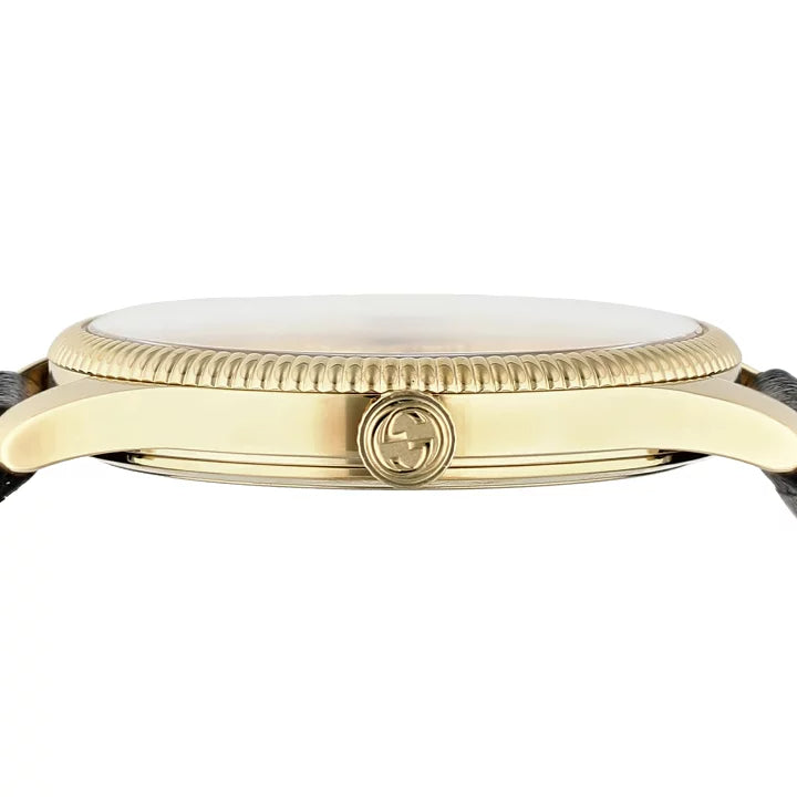  Shop Authentic Gucci G Timeless Quartz Silver Dial Black Leather Strap Watch For Women - YA1264181 - Luxxuri