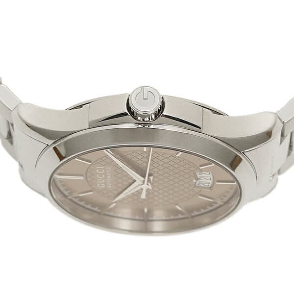  Shop Authentic Gucci G Timeless Automatic Brown Dial Silver Steel Strap Watch For Women - YA126431A - Luxxuri