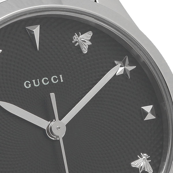  Shop Authentic Gucci G Timeless Black Dial Silver Steel Strap Watch For Women - YA126573A - Luxxuri