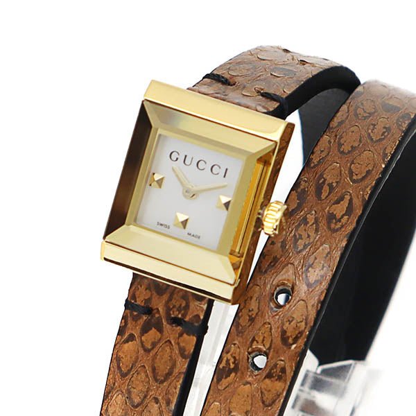  Shop Authentic Gucci G Frame White Dial Brown Leather Strap Watch For Women - YA128523 - Luxxuri