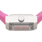  Shop Authentic Gucci G-Frame Square Fuchsia Mother of Pearl Dial Fuchsia Leather Strap Watch For Women - YA128533 - Luxxuri