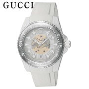  Shop Authentic Gucci Dive Automatic Transparent Dial White Rubber Strap Watch For Men - YA136343 - Luxxuri