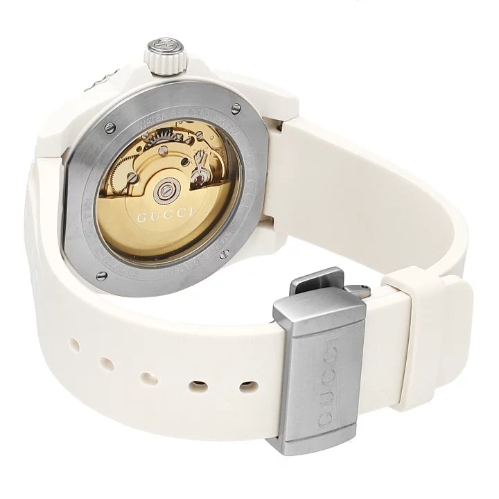  Shop Authentic Gucci Dive Automatic White Dial White Rubber Strap Unisex Watch - YA136342 - Luxxuri