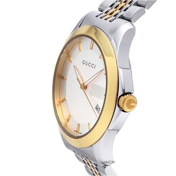  Shop Authentic Gucci G Timeless Silver Dial Two Tone Steel Strap Watch For Men - YA126409 - Luxxuri