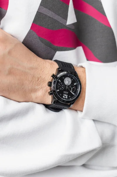  Shop Authentic Guess Fleet Chronograph Black Dial Black Rubber Strap Watch for Men - W0971G1 - Luxxuri