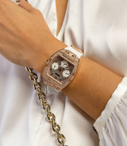  Shop Authentic Guess Raven Diamonds Rose Gold Dial White Silicone Strap Watch for Women - GW0105L3 - Luxxuri