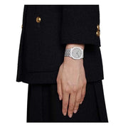  Shop Authentic Gucci 25H Quartz Silver Dial Silver Steel Strap Watch For Women - YA163402 - Luxxuri