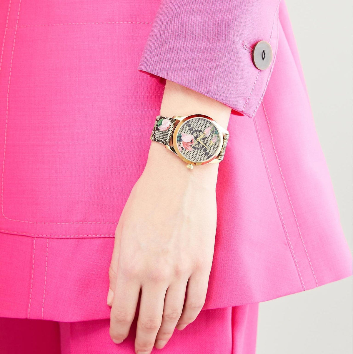  Shop Authentic Gucci G Timeless Floral Brown Dial Brown Leather Strap Watch For Women - YA1264038 - Luxxuri