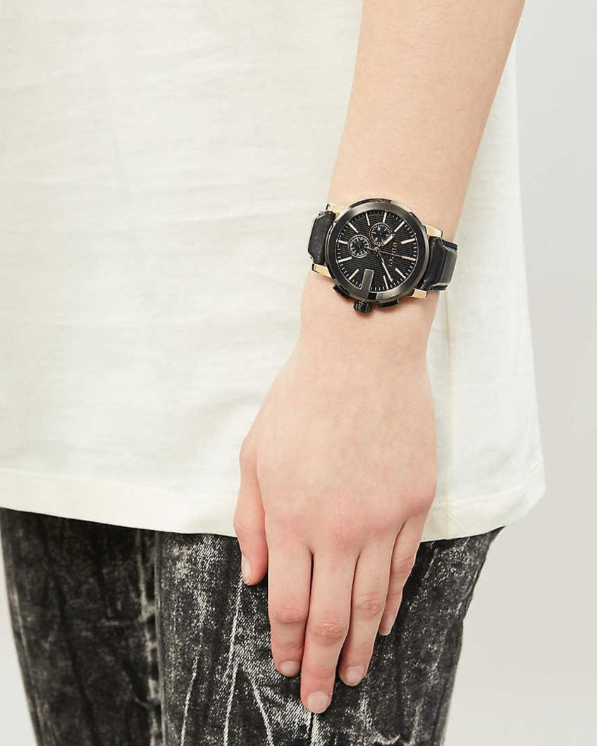  Shop Authentic Gucci G Chrono Black Dial Black Leather Strap Watch For Men - YA101203 - Luxxuri
