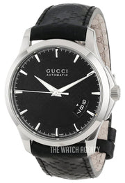  Shop Authentic Gucci G Timeless Quartz Black Dial Black Leather Strap Watch for Men - YA126413 - Luxxuri