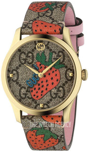  Shop Authentic Gucci G Timeless Brown Dial Brown Leather Strap Watch For Women - YA1264133 - Luxxuri