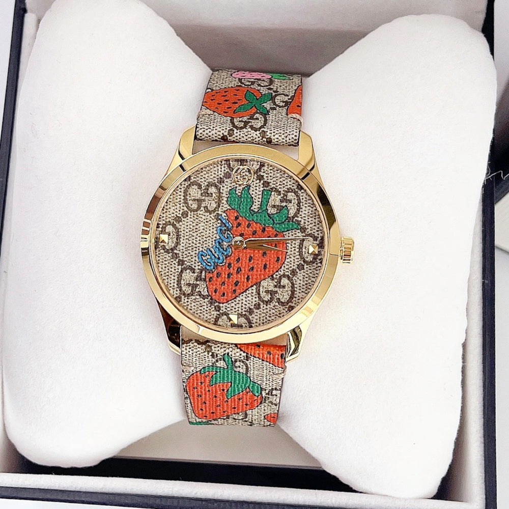  Shop Authentic Gucci G Timeless Brown Dial Brown Leather Strap Watch For Women - YA1264133 - Luxxuri